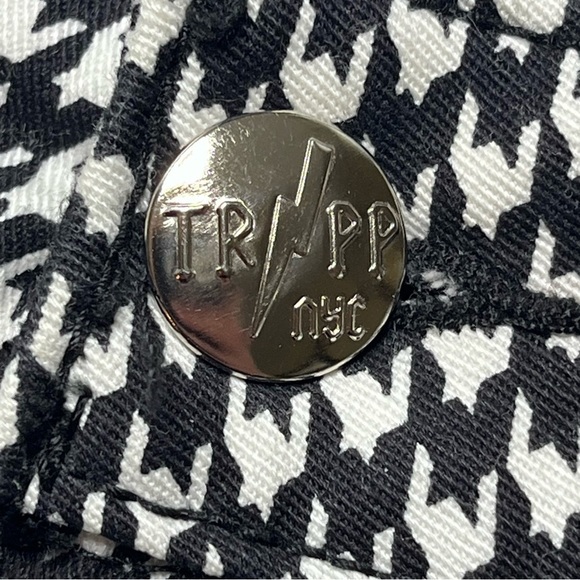 Tripp NYC Daang Goodman Houndstooth Skinny Pants Black & White 33x30 Size 9 - Picture 3 of 13